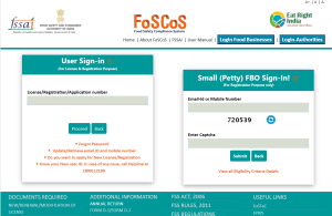 FSSAI Home page